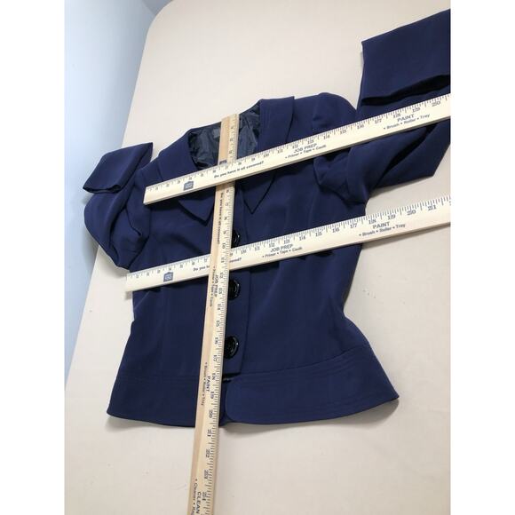 Liz Claiborne Women Jacket 4 Mob Wife 5 Buttons Front Office Siren Mob Wife - Picture 8 of 9